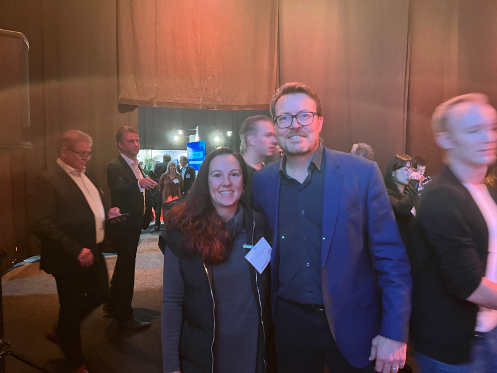 Violetta Bonenkamp, founder of Learn Dutch with AI, and Prince Constantijn of the Netherlands